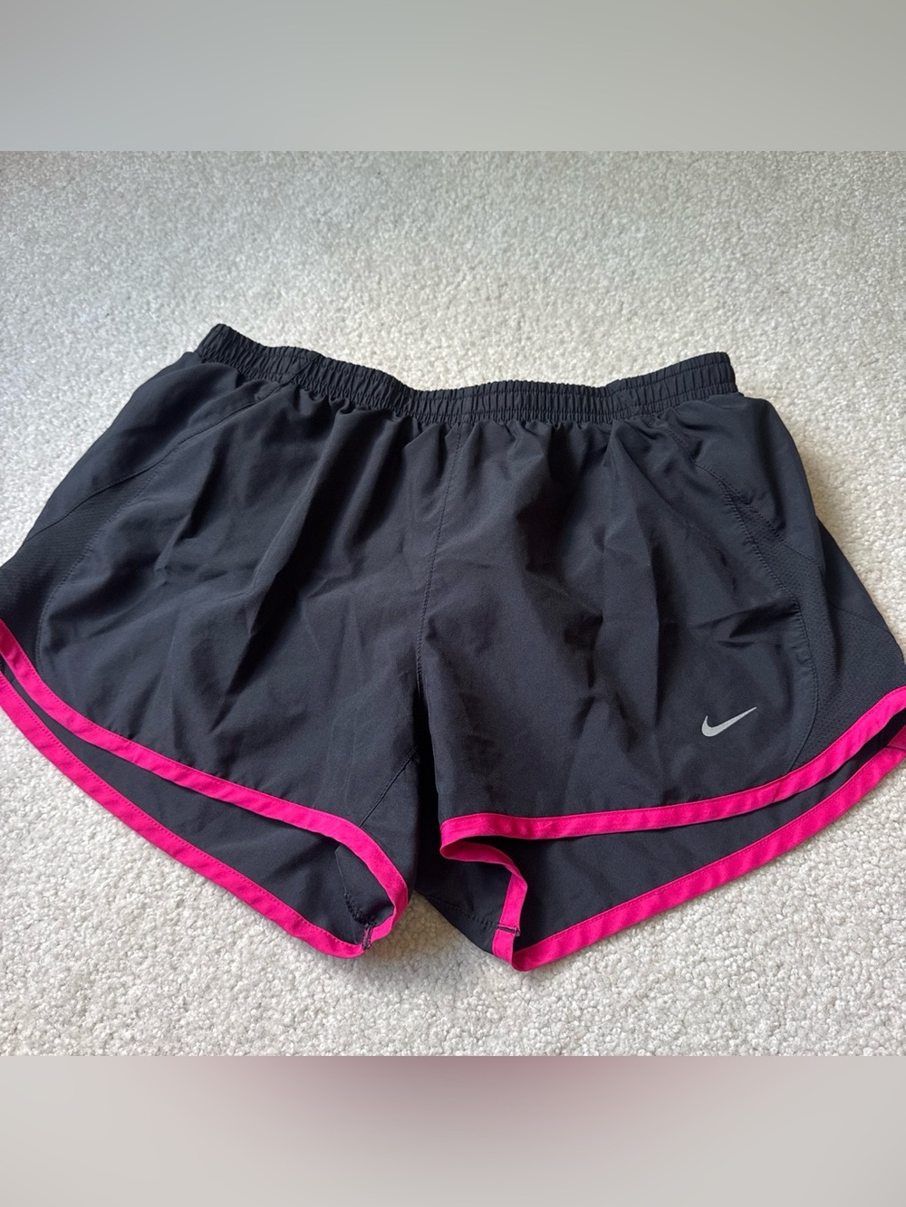 Nike Women’s Black Athletic Shorts with Pink Trim